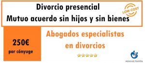 Divorcios baratos Divorcio mutuo acuerdo sin hijos y bienes.